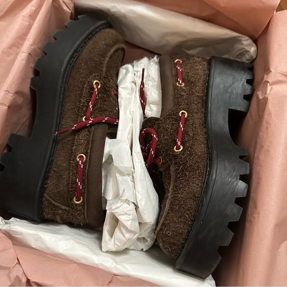 MIU MIU Chunky rustic Suede Loafers Brown Size 36.5 6.5 - Picture 10 of 11